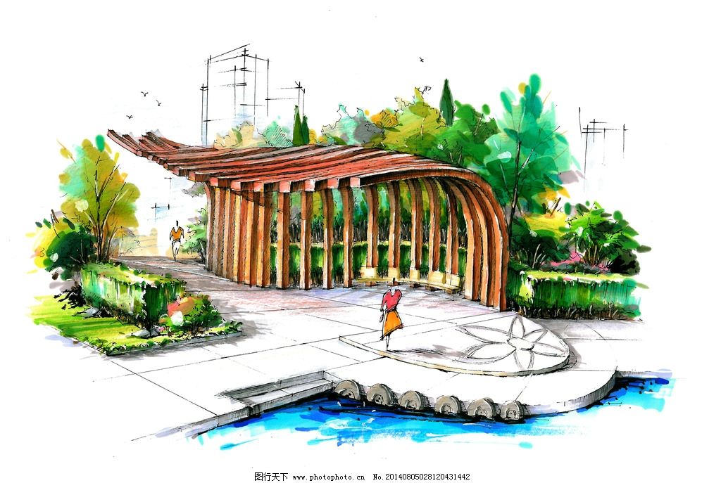 景觀設(shè)計(jì)手繪圖片